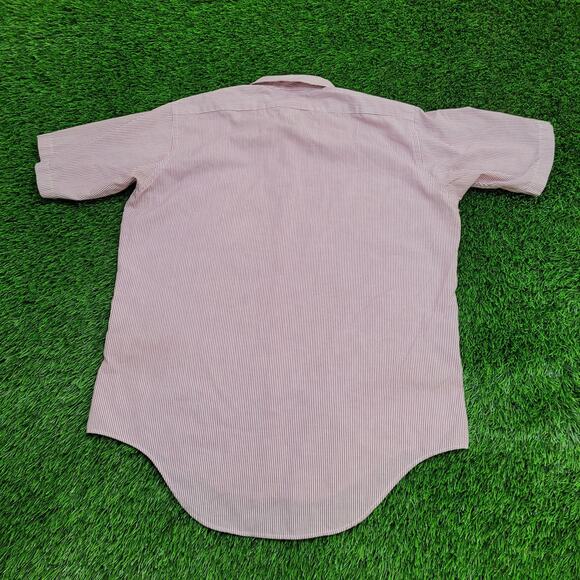 Vintage 80s Poplin Stripes Hippie Shirt Large 23x32 White - Picture 2 of 11